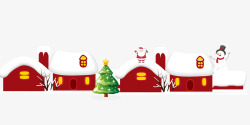 有雪的屋顶圣诞节卡通雪屋高清图片