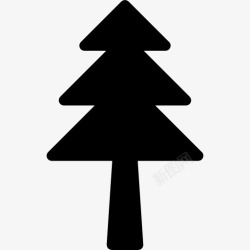 自然轮廓圣诞树的剪影图标高清图片