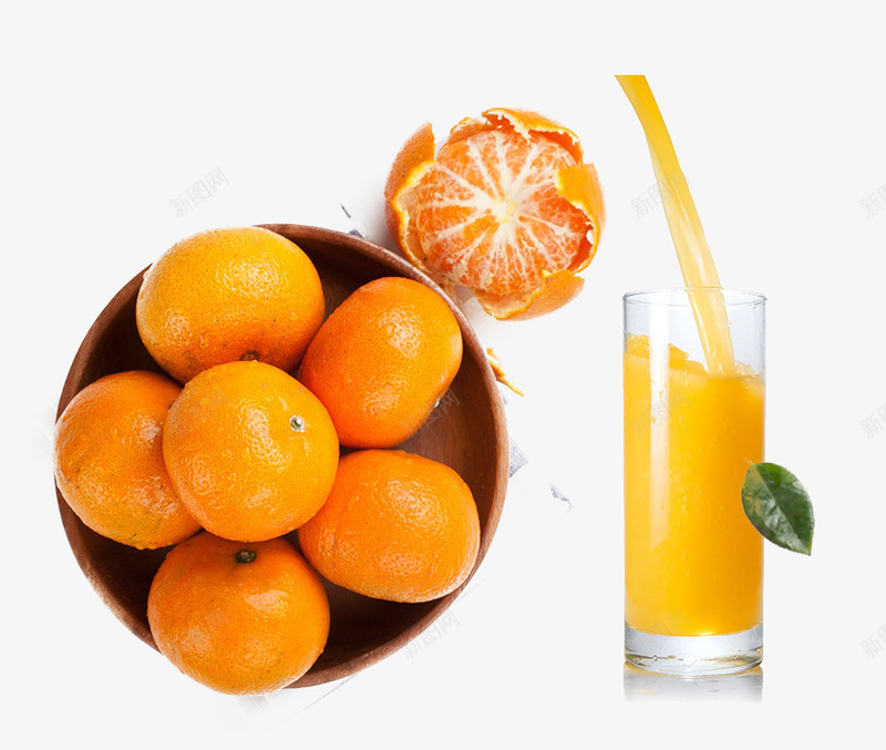 橘子和果汁psd免抠素材_新图网 https://ixintu.com 果汁 橘子 橘子汁 黄色