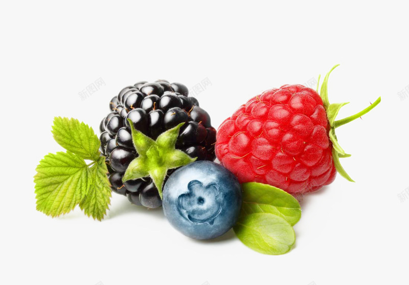 草莓蓝莓png免抠素材_新图网 https://ixintu.com 叶子 新鲜水果蔬菜 新鲜红色 桑葚 樱桃 水果摄影 水果特写 草莓 草莓蓝莓 蓝莓