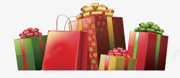 一堆礼物盒png免抠素材_新图网 https://ixintu.com 礼物插画 礼物盒 红色 节日祝福