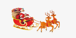 鹿拉车素材圣诞节高清图片