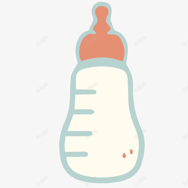 手绘奶瓶的贴纸矢量图ai免抠素材_新图网 https://ixintu.com 卡通 奶瓶 婴儿 手绘 母婴 贴纸标签设计 矢量图