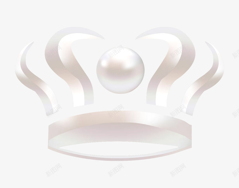 女王皇冠png免抠素材_新图网 https://ixintu.com 一顶 一颗 一颗大珍珠 卡通 女王 手绘 珍珠 白色的 皇冠 简图