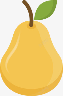 一个梨子夏日水果黄色梨子高清图片