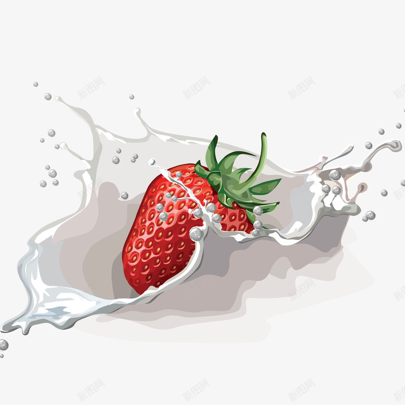 草莓口味溅起的奶花png免抠素材_新图网 https://ixintu.com 免扣素材 溅起的奶花 纯真 草莓