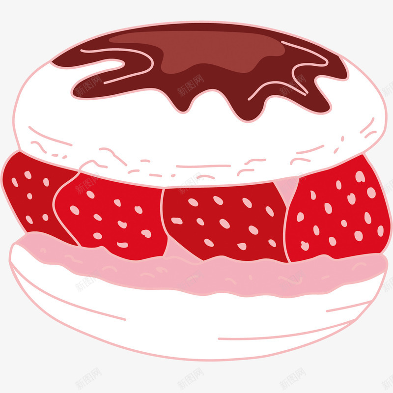 草莓夹心派甜点png免抠素材_新图网 https://ixintu.com 夹心 甜点 甜点矢量 素材 草莓