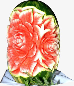 雕刻的西瓜水果素材