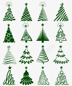 不同的风格不同风格圣诞树高清图片
