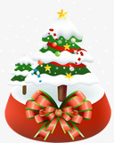 圣诞树积雪装饰图标图标