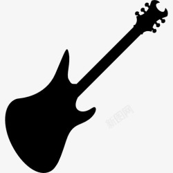 吉他电吉他变的轮廓图标高清图片
