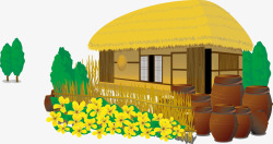 背包客创意小木屋破破的创意小木屋矢量图高清图片