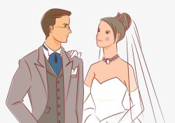 结婚照人物卡通图素材