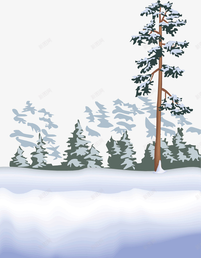 雪景松树png免抠素材_新图网 https://ixintu.com 冬季 冬季旅游 松树 矢量冬季旅游 雪景