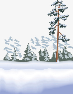 雪景松树素材