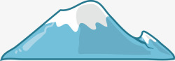 悬浮图标卡通蓝色雪山顶图标高清图片
