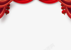 舞台窗帘红色帘布装饰素材