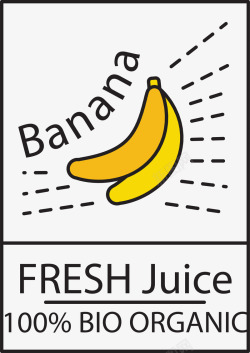 香蕉水果标签素材