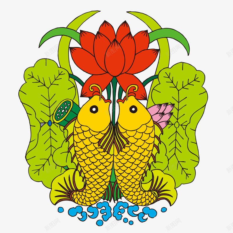 吉祥图案双鱼png免抠素材_新图网 https://ixintu.com 双鱼 吉祥 图案