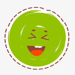绿色圆形表情标签矢量图素材