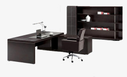 黑灰搭配套装办公简易办公桌高清图片
