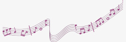 悠扬的音符紫色飘扬的五线谱矢量图高清图片