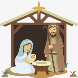 基督教的圣诞节微笑迎接耶稣矢量图高清图片