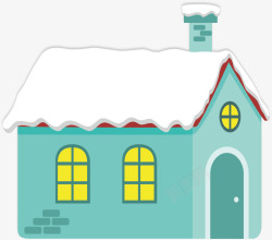 下雪的房顶蓝色简约雪景屋顶矢量图高清图片