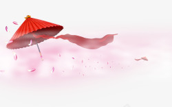 竹伞红色油纸伞高清图片