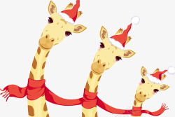 圣诞节长颈鹿素材