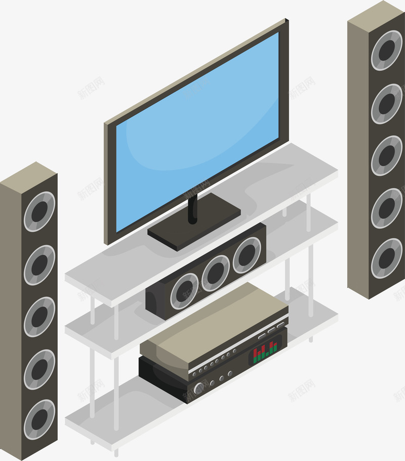 卡通立体家电音响png免抠素材_新图网 https://ixintu.com 家具家居 家电 电视 矢量图案 立体 装饰 音响