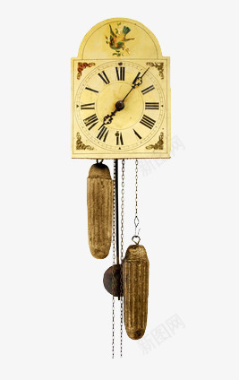 挂在墙上的钟表png免抠素材_新图网 https://ixintu.com 时间 装饰 金色