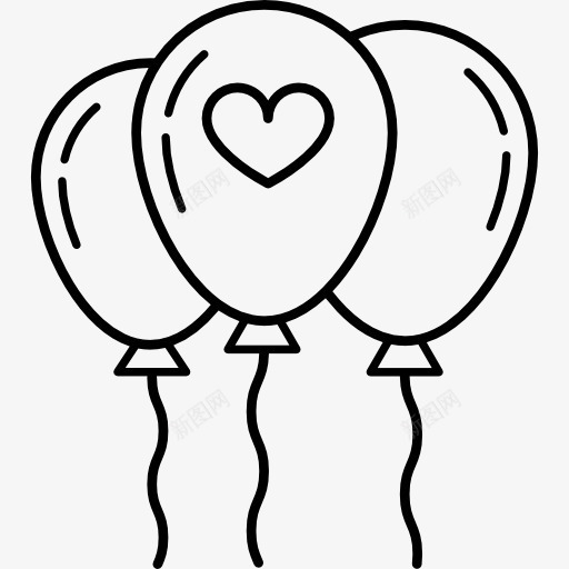 三个气球的心图标png_新图网 https://ixintu.com 地球的迹象 情人节出生的婴儿 爱 爱的心