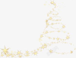 金色星星圣诞树素材