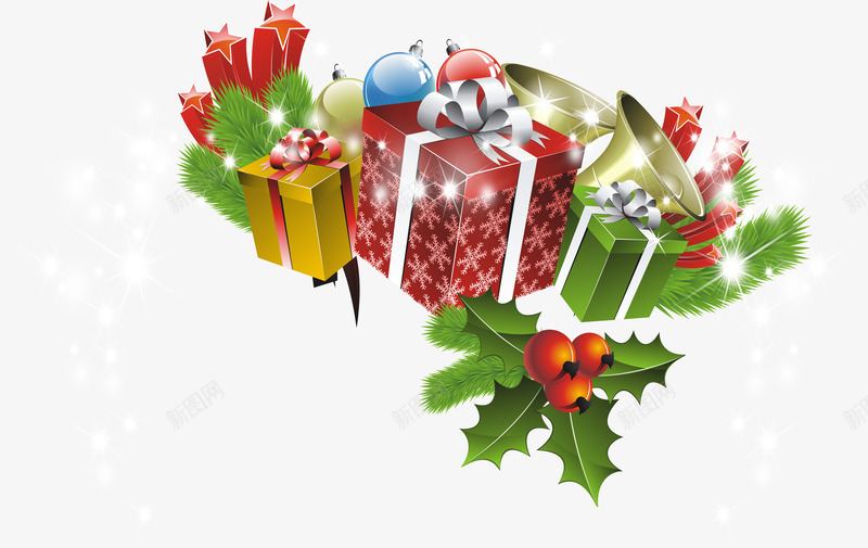 圣诞元旦创意礼盒png免抠素材_新图网 https://ixintu.com 元旦 创意 圣诞 礼盒