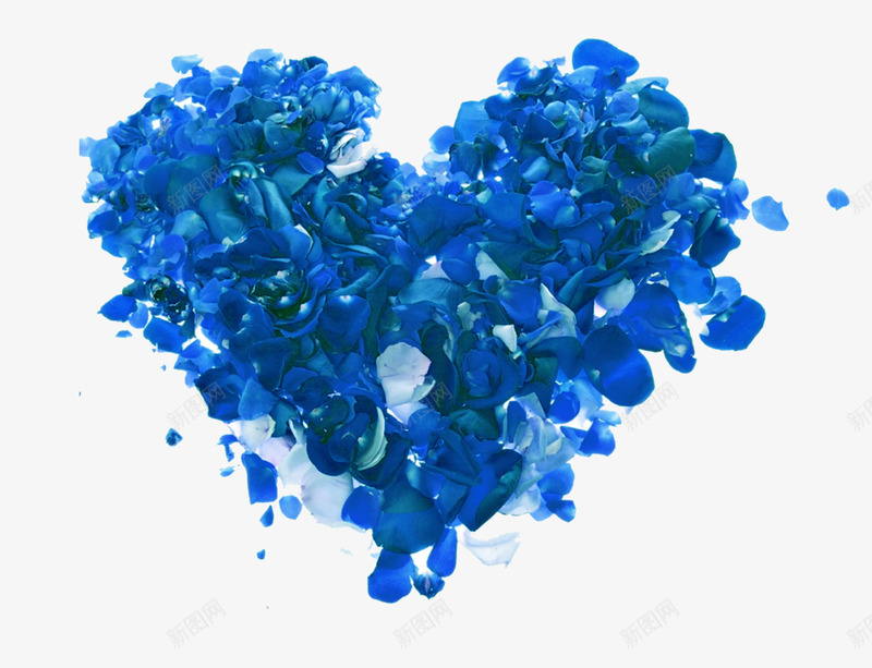 精美蓝色的花瓣组成的心图psd免抠素材_新图网 https://ixintu.com 一堆花瓣 免抠 免抠图 心 心形 精美 花 花朵 花瓣 蓝色