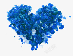 组成的心精美蓝色的花瓣组成的心图高清图片