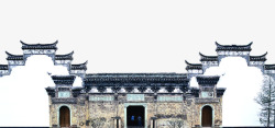 正门徽式古建筑高清图片