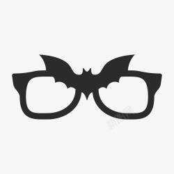 万圣节动物黑色蝙蝠眼镜元素矢量图图标高清图片