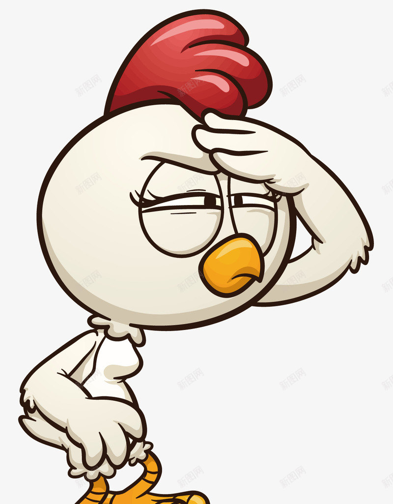 卡通小鸡png免抠素材_新图网 https://ixintu.com 卡通 卡通动物 小鸡 白色羽毛 红色鸡冠 鸡爪卡通 黄色嘴巴