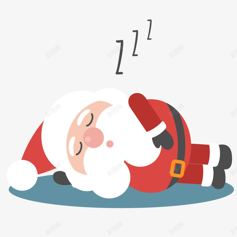 卡通手绘圣诞老人png免抠素材_新图网 https://ixintu.com 动画 卡通手绘 可爱 圣诞老人 圣诞老爷爷 圣诞节 睡觉的
