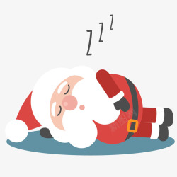 圣诞老人睡觉卡通手绘圣诞老人高清图片