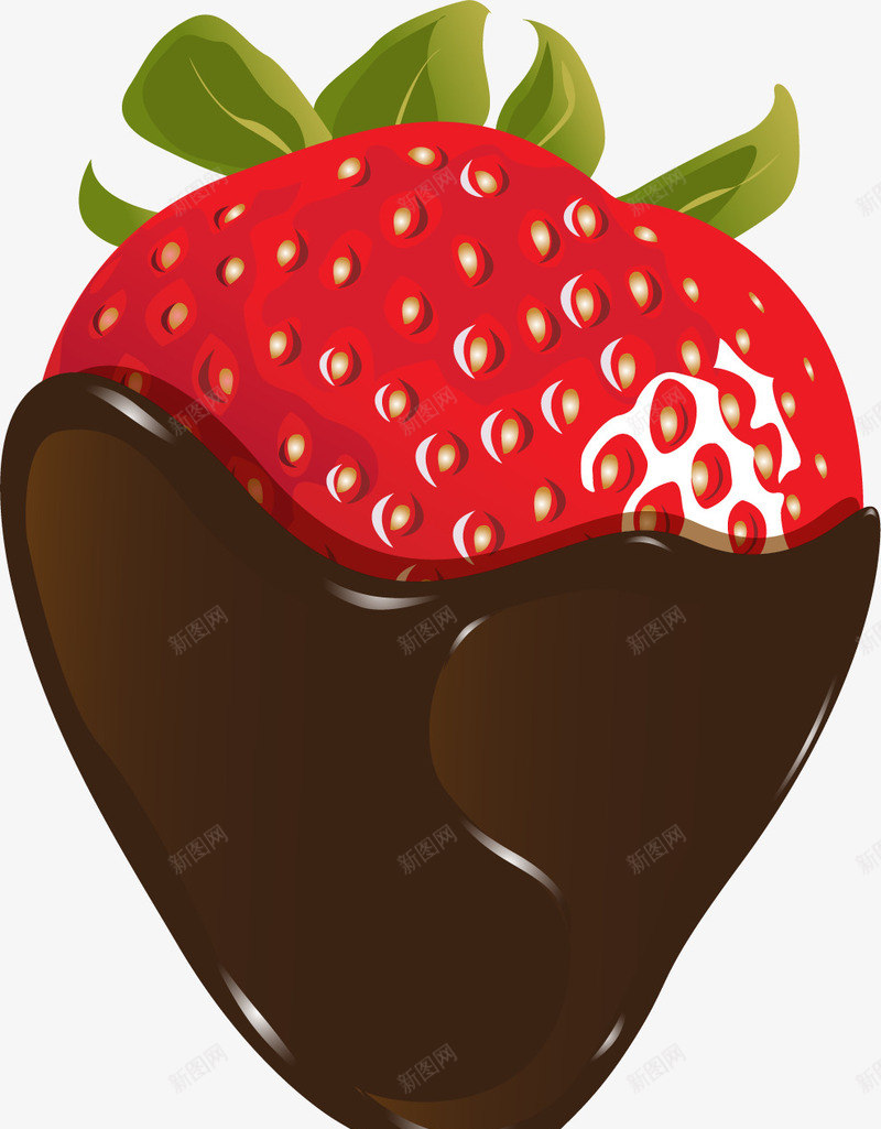 草莓巧克力矢量图ai免抠素材_新图网 https://ixintu.com 新鲜草莓 矢量草莓 草莓巧克力 矢量图