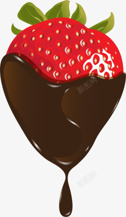 草莓巧克力矢量图素材