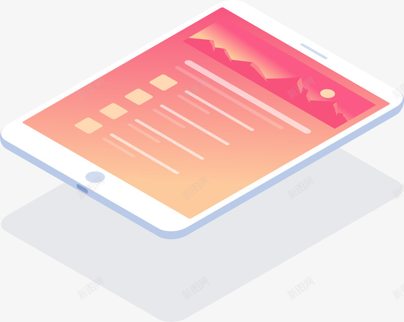 平板电脑卡通插画png免抠素材_新图网 https://ixintu.com 卡通插画 工具 平板 数码 电脑 科技 红色屏幕