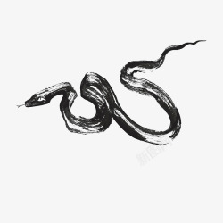 蛇生肖水墨黑色蛇高清图片