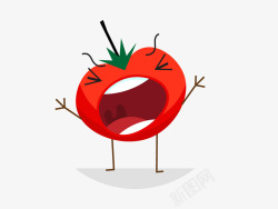 西红柿表情卡通番茄矢量图高清图片