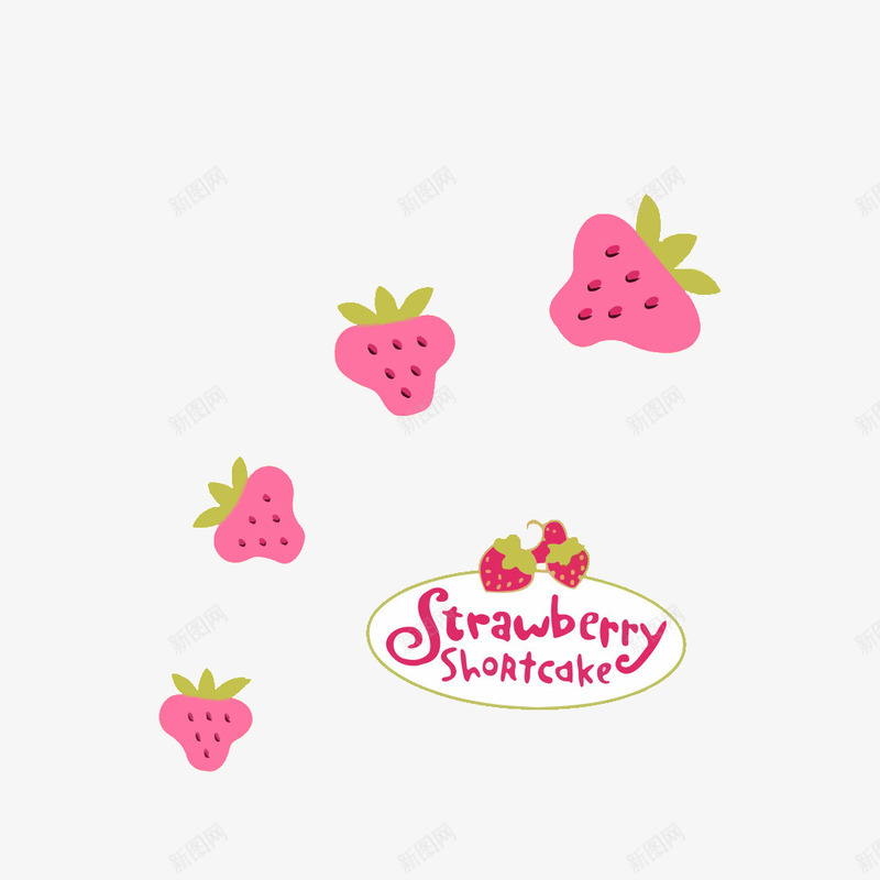 草莓png免抠素材_新图网 https://ixintu.com 卡通 插画 英文 草莓