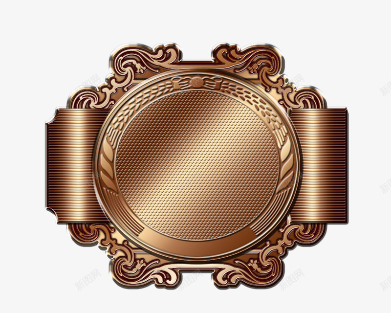 金属盾牌png免抠素材_新图网 https://ixintu.com 发光 盾牌 金属 铜制
