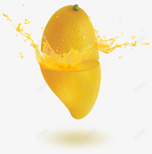 创意芒果汁png免抠素材_新图网 https://ixintu.com 创意 水果 芒果汁 黄色